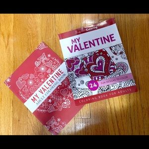 2 valentine adult coloring books